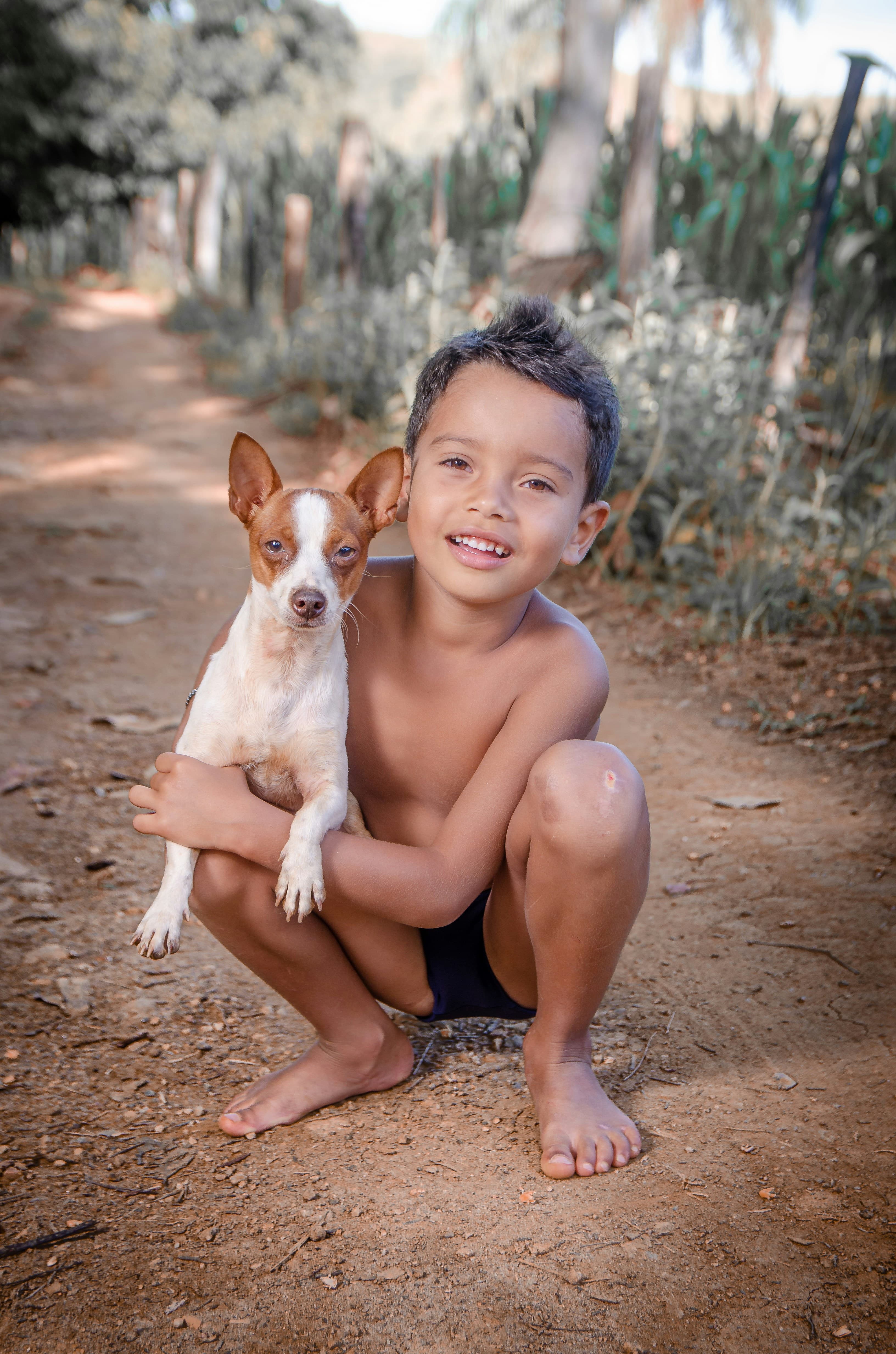 boy with his dog